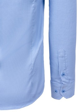 Koszula męska slim fit ze stójką niebieska - L