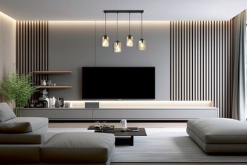 ЧЕРНЫЙ ПОДВЕСНОЙ СВЕТИЛЬНИК, ЛЮСТРА, ПОЛОСКА, 4 шт., СТЕКЛЯННЫЙ СВЕТИЛЬНИК, МЕДОВЫЙ ПОТОЛОК, LED