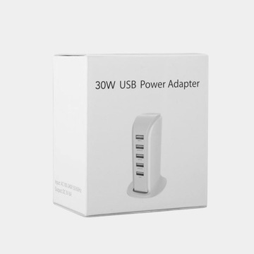 ŁADOWARKA SIECIOWA DUDAO 5X USB Z WBUDOWANYM KABLEM SIECIOWYM EU BIAŁY A5EU