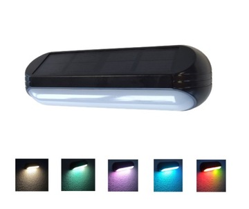 Lampka solarna elewacyjna LED RGB + barwa ciepła ozdobna dekoracyjna