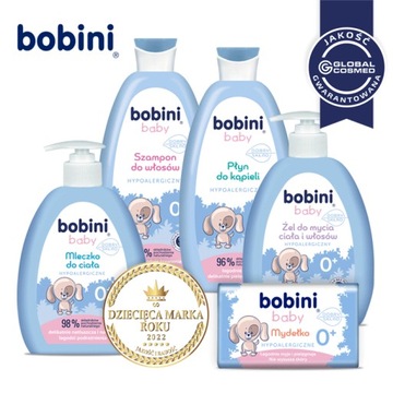 BOBINI BABY Гель для мытья тела и волос Пена для ванны для детей 3+3