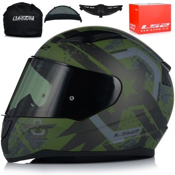 KASK MOTOCYKLOWY LS2 FF353 RAPID II THUNDER BIRDS 22.06 + CIEMNA SZYBA