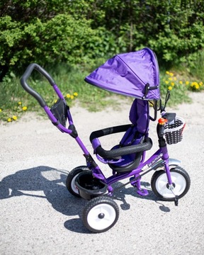 ДЕТСКАЯ ТРЕХКОЛЕСНАЯ ПРОГУЛКА-ПУШЕР 3-В-1 С КОЗЫРЕМ