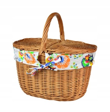 Плетеная корзина для пикника для пикника+овальная вставка