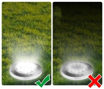 СОЛНЕЧНАЯ САДОВАЯ ЛАМПА СВЕТОДИОДНЫЕ НАЗЕМНЫЕ ЛАМПЫ ДИСКОВЫЙ ДАТЧИК СУМЕРКИ 4 X ДИСК