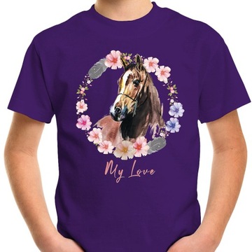 T-SHIRT KOSZULKA DLA DZIECKA KONIE 140 SUPER JAKOŚĆ