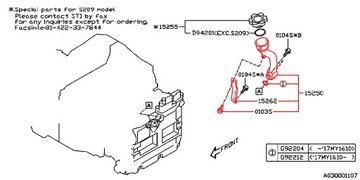 ЗАЛИВНАЯ МАСЛЯНАЯ ТРУБКА ДВИГАТЕЛЯ SUBARU DOHC XT GT WRX STi