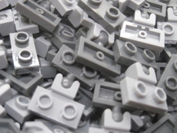 LEGO płytki 1X2 uchwyt+KULKA c/j szary 14417+14704