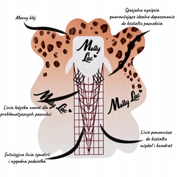 Молли Лак ШАБЛОНЫ леопардовых форм ногтей 50