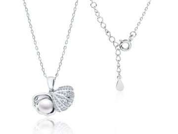 ОЖЕРЕЛЬЕ CELEBRITY SHELL PEARL с родиевым покрытием