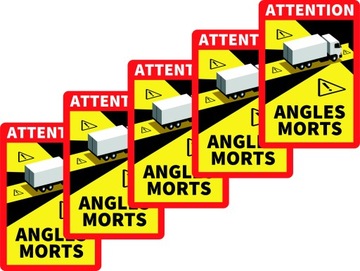 Naklejki martwe pola ANGLES MORTS Francja 5 sztuk