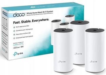Zestaw Router / Punkt dostępowy Mesh TP-Link Deco M4 AC1200 3 sztuki GbE