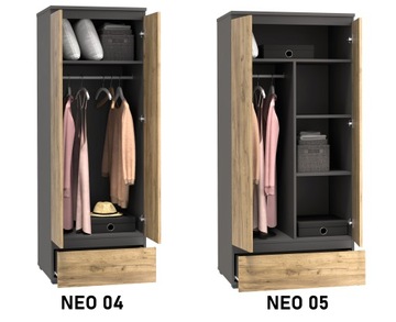 Meble dziecięce młodzieżowe zestaw biurko NEO 03 KOLOR ANTRACYT- DĄB CRAFT