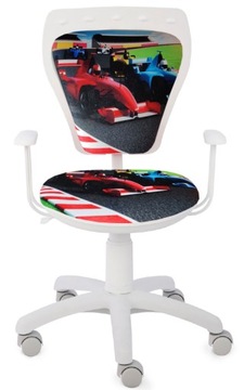 KRZESŁO MINISTYLE WHITE EXTRA WZÓR F1 WYŚCIGÓWKA