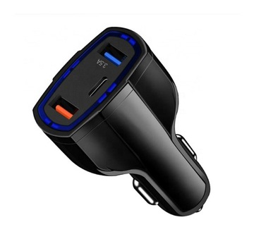 АВТОМОБИЛЬНОЕ ЗАРЯДНОЕ УСТРОЙСТВО PLS34E КК 3.0 ТИП-C 2xUSB