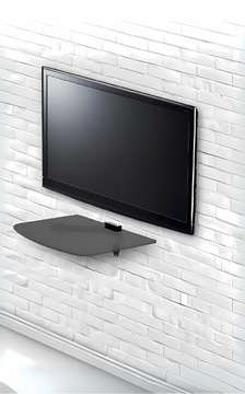 Стеклянная полка под стену ТВ-декодер Радиоконсоль 300x250x5 Opticum