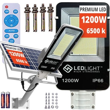 MOCNA DUŻA LAMPA SOLARNA LED ULICZNA OGRODOWA PILOT regulowany panel