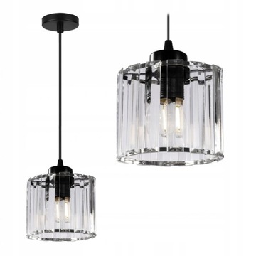 LAMPA SUFITOWA WISZĄCA KRYSZTAŁ CZARNA GLAMOUR