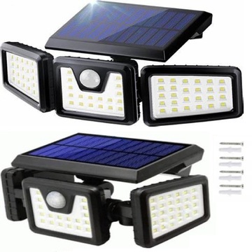 LAMPA SOLARNA Z CZUJNIKIEM ZMIERZCHU RUCHU ZEWNĘTRZNA OGRODOWA GARAŻOWA LED