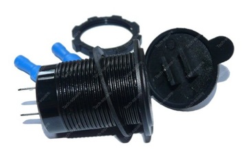 Gniazdo montażowe USB x2 4200mA 12-24V CZERWONE