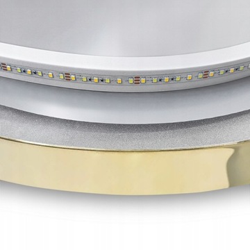 ЗЕРКАЛО СО СВЕТОДИОДНОЙ ПОДСВЕТКОЙ ДЛЯ ВАННОЙ КОМНАТЫ, ЗОЛОТАЯ РАМКА, ПАРОАБОРБОР 60 СМ