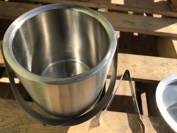 ВЕДРО ДЛЯ ЛЬДА С ЩИПЦАМИ И КРЫШКОЙ ДЛЯ ЛЬДА OLDMAN 1,7л СТАЛЬ