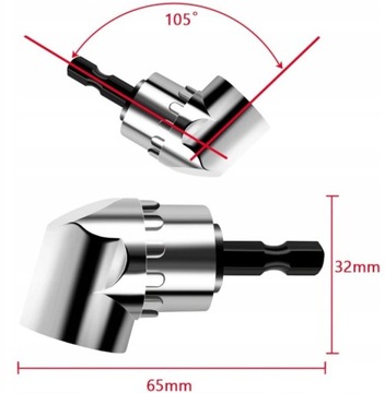 ADAPTER KĄTOWY NASADKA DO WKRĘTARKI UCHWYT KLUCZ HEX