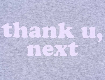 Szary, damski t-shirt Thank u, next S