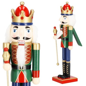 ДЕРЕВЯННАЯ ЩЕЛКУНЧИК XXL 38см статуэтка ПРЕМИУМ РОЖДЕСТВЕНСКОЕ УКРАШЕНИЕ