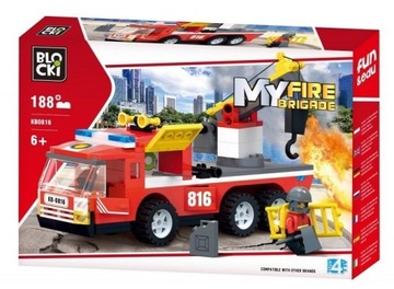 KLOCKI BLOCKI MYFIRE WÓZ STRAŻACKI Z HAKIEM KB0816