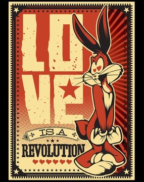 Looney Tunes Bugs Bunny Splash Love Revolution Oficjalna Koszulka Męska
