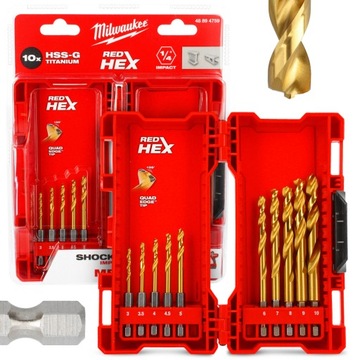 Wiertła Tytanowe Metalu HSS-G TiN 10el Milwaukee