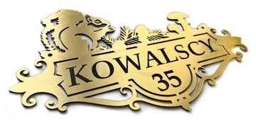 ТАБЛИЧКА для дверей, дома, ворот, ФАМИЛИЯ, гравировка, Фамилии, НОМЕР, 29х18, УФ-фильтр