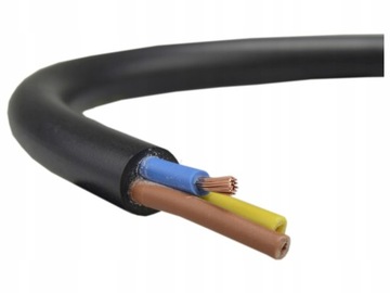 Кабель, шнур питания OMY 3х1,5, многожильный, черный, 100 м