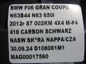 BMW 6 F06 F13 F12 SVĚTLO ZADNÍ LEVÝ W KRYT KUFRU 7210579 63217210579