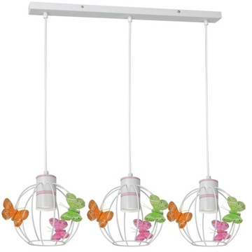 DZIECIĘCA LAMPA WISZĄCA LISTWA KULE MOTYLKI GU10