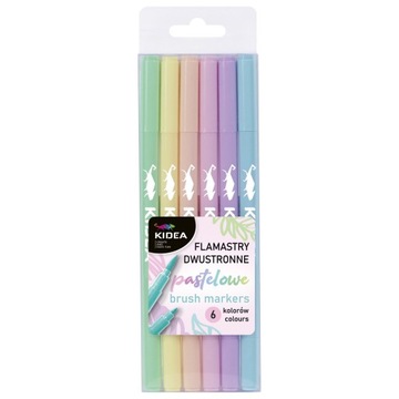 FLAMASTRY DWUSTRONNE KIDEA PASTELOWE B BRUSH 6 KOL
