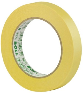 BOLL TAŚMA PAPIEROWA LAKIERNICZA MALARSKA MASKUJĄCA ŻÓŁTA DO 80°C 19MM 50M