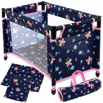 KINDERPLAY ŁÓŻECZKO DLA LALEK TURYSTYCZNE KOJEC AKCESORIA TORBA POŚCIEL