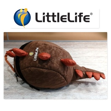LITTLELIFE plecak przedszkolny DINOZAUR brązowy z kapturkiem