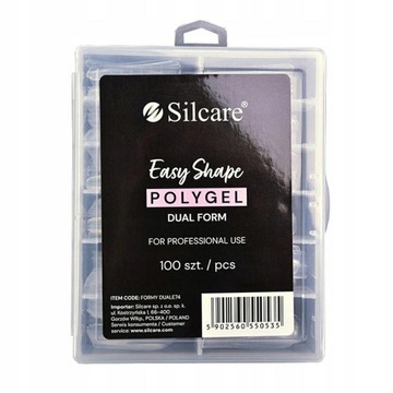 Silcare formy do akrylożelu clear DUAL szpic balerina 100 szt