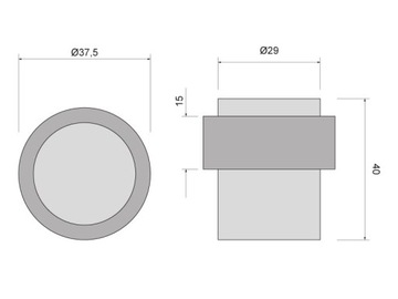 НАРУЖНЫЙ ДВЕРНОЙ Отбойник, ПРИВИНЧЕННЫЙ, INOX