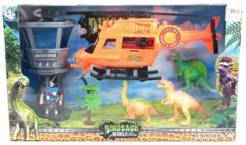 ZESTAW SAFFARI HELIKOPTER NA BATERIE + DINOZAURY