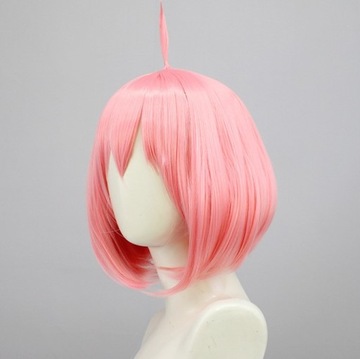 PERUKA DAMSKA KRÓTKIE WŁOSY RÓŻOWE PROSTE SZTUCZNA SYNTETYCZNA 30 CM