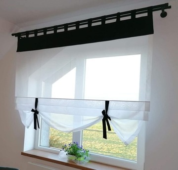 Panel, firana, roleta na szelki z kokardami szer.110 cm wys 125 cm