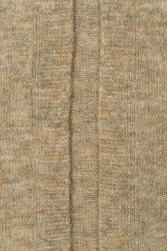 New Look Długi Kobiecy Luźny Beżowy Sweter Narzutka Kieszenie z Wełną 48
