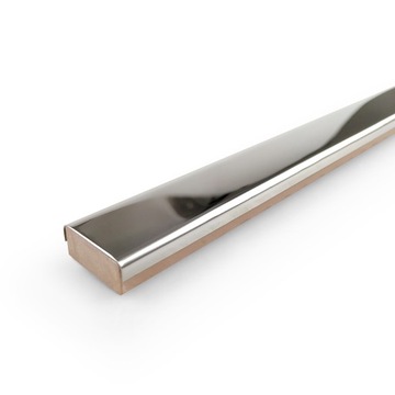 LISTWA ŚCIENNA INOX SREBRNA STEEL POŁYSK 2X60 CM