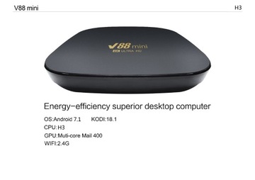 Горячие продажи V88 mini Android 7.1 сетевая ТВ-приставка 4K HD
