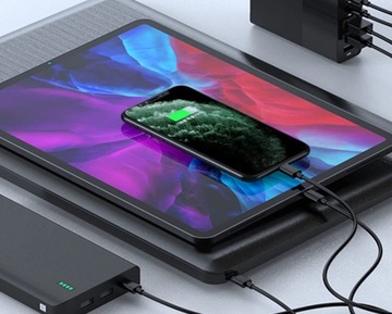 МНОГОПОРТОВОЕ ЗАРЯДНОЕ УСТРОЙСТВО 6USB 2xQC3.0 2xPD 80 Вт