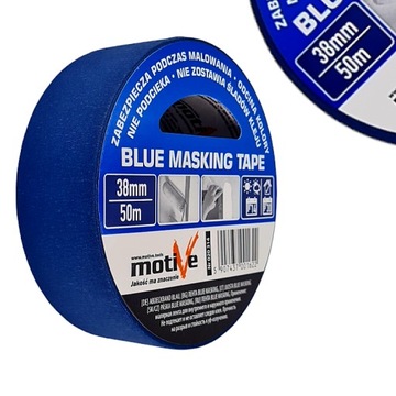 TAŚMA MALARSKA NIEBIESKA 38 mm x 50 m papierowa maskująca blue MOTIVE